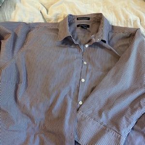 This is Lands End button down, purple with white pinstripes, like new cond